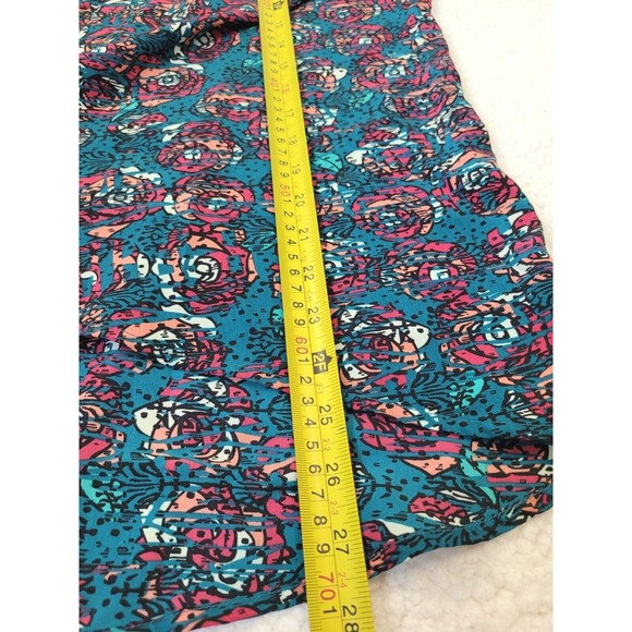 [144] LULAROE Women's Size 3 Blue Open Waterfall Cardigan Pink Floral Pattern - Picture 3 of 7